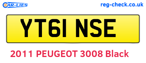 YT61NSE are the vehicle registration plates.