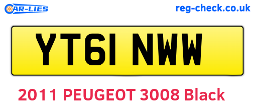 YT61NWW are the vehicle registration plates.