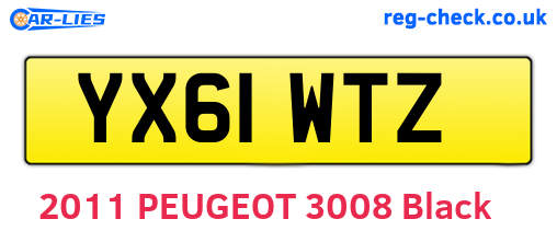 YX61WTZ are the vehicle registration plates.