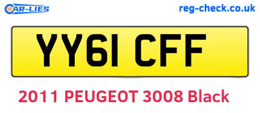 YY61CFF are the vehicle registration plates.