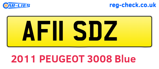 AF11SDZ are the vehicle registration plates.
