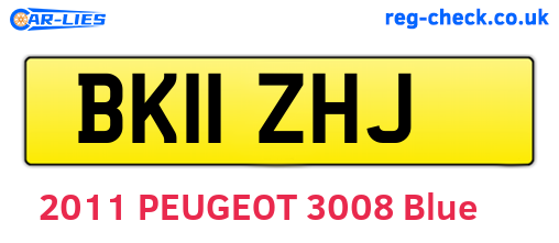 BK11ZHJ are the vehicle registration plates.