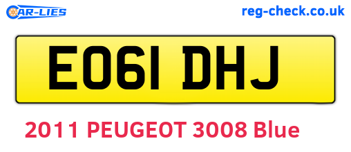 EO61DHJ are the vehicle registration plates.