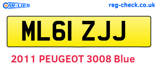ML61ZJJ are the vehicle registration plates.