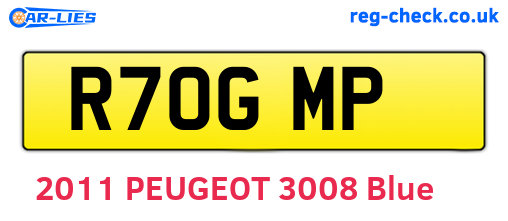R70GMP are the vehicle registration plates.