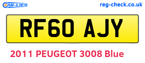 RF60AJY are the vehicle registration plates.