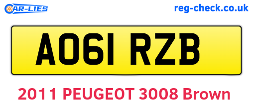 AO61RZB are the vehicle registration plates.