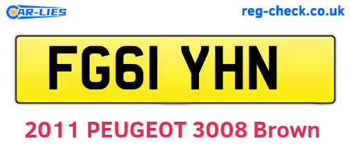 FG61YHN are the vehicle registration plates.