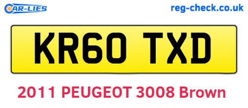 KR60TXD are the vehicle registration plates.