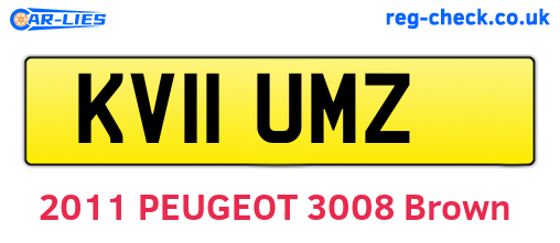 KV11UMZ are the vehicle registration plates.