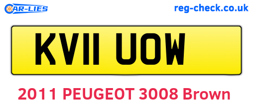 KV11UOW are the vehicle registration plates.