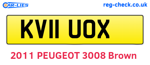 KV11UOX are the vehicle registration plates.