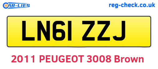 LN61ZZJ are the vehicle registration plates.