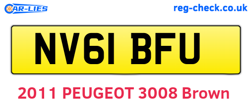 NV61BFU are the vehicle registration plates.