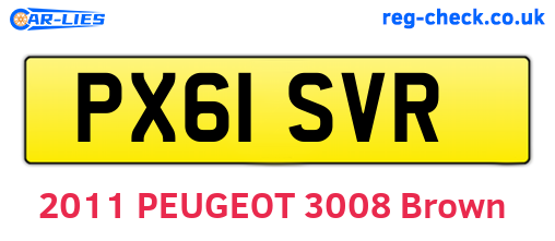 PX61SVR are the vehicle registration plates.