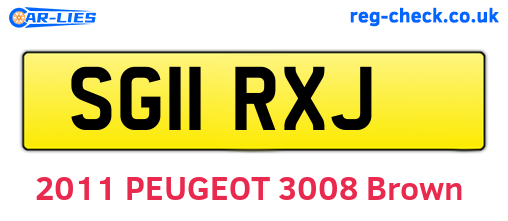 SG11RXJ are the vehicle registration plates.