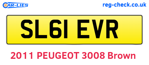 SL61EVR are the vehicle registration plates.