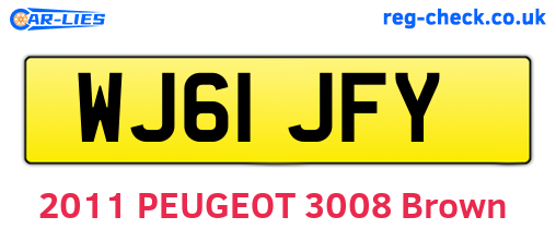 WJ61JFY are the vehicle registration plates.