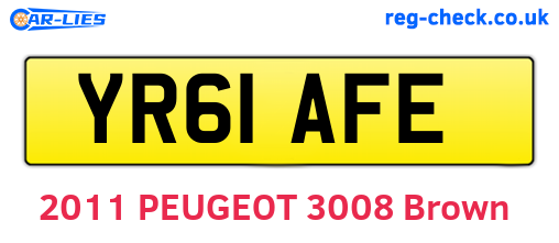 YR61AFE are the vehicle registration plates.