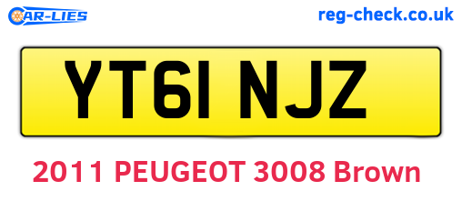 YT61NJZ are the vehicle registration plates.