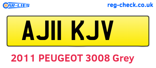 AJ11KJV are the vehicle registration plates.