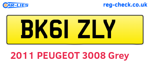 BK61ZLY are the vehicle registration plates.
