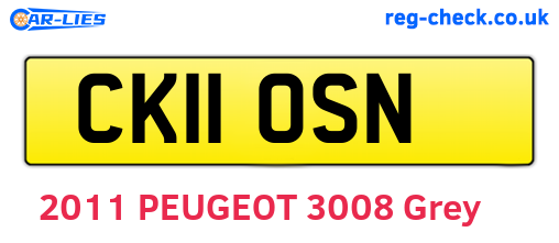 CK11OSN are the vehicle registration plates.