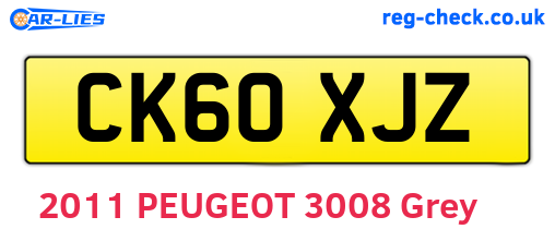 CK60XJZ are the vehicle registration plates.