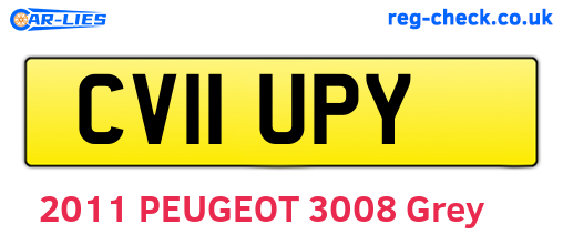 CV11UPY are the vehicle registration plates.