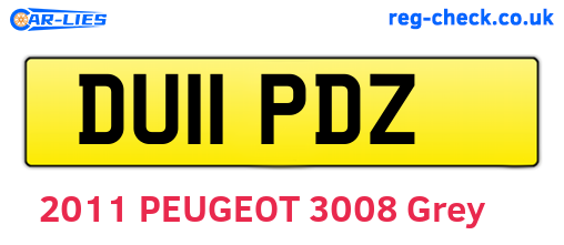 DU11PDZ are the vehicle registration plates.
