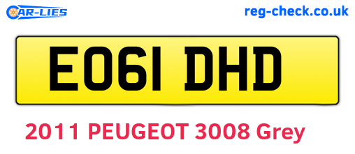 EO61DHD are the vehicle registration plates.