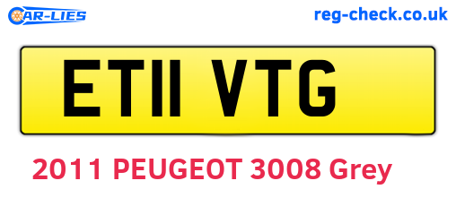 ET11VTG are the vehicle registration plates.