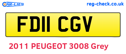 FD11CGV are the vehicle registration plates.