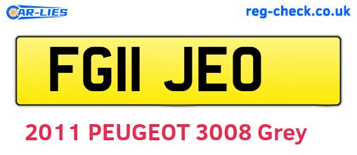 FG11JEO are the vehicle registration plates.