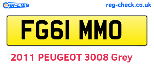 FG61MMO are the vehicle registration plates.
