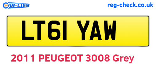LT61YAW are the vehicle registration plates.