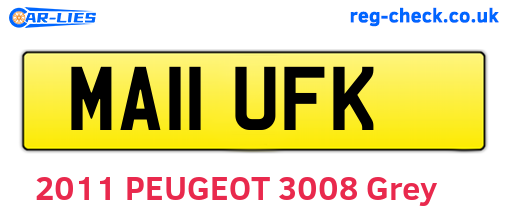 MA11UFK are the vehicle registration plates.