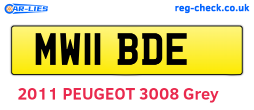 MW11BDE are the vehicle registration plates.