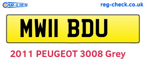 MW11BDU are the vehicle registration plates.