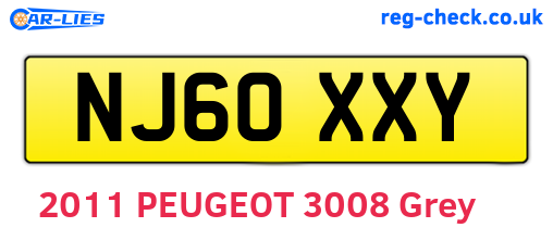 NJ60XXY are the vehicle registration plates.
