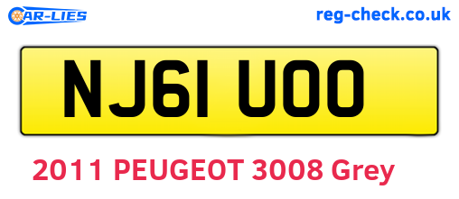 NJ61UOO are the vehicle registration plates.