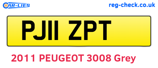PJ11ZPT are the vehicle registration plates.