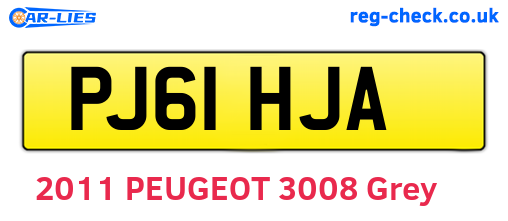 PJ61HJA are the vehicle registration plates.