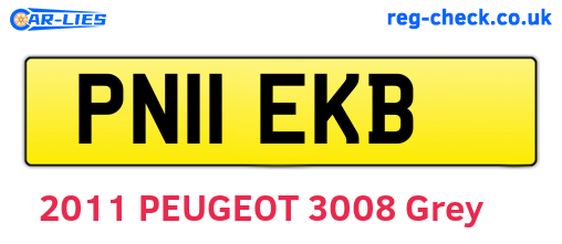 PN11EKB are the vehicle registration plates.