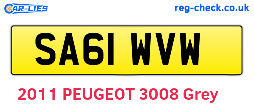 SA61WVW are the vehicle registration plates.
