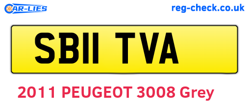 SB11TVA are the vehicle registration plates.