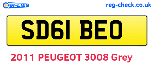 SD61BEO are the vehicle registration plates.