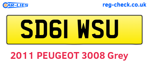 SD61WSU are the vehicle registration plates.