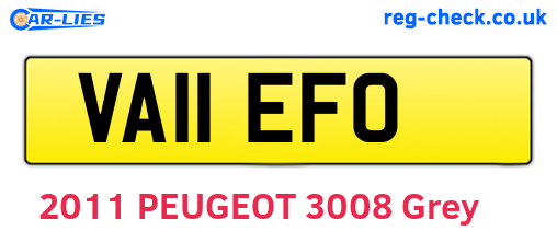 VA11EFO are the vehicle registration plates.