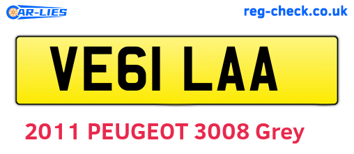 VE61LAA are the vehicle registration plates.